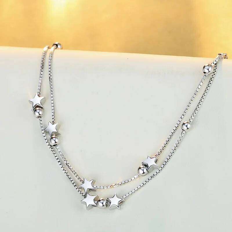 Fine 925 sterling silver Chain stars Bracelets for women Charms fashion party Wedding Jewelry Holiday gifts Z260313