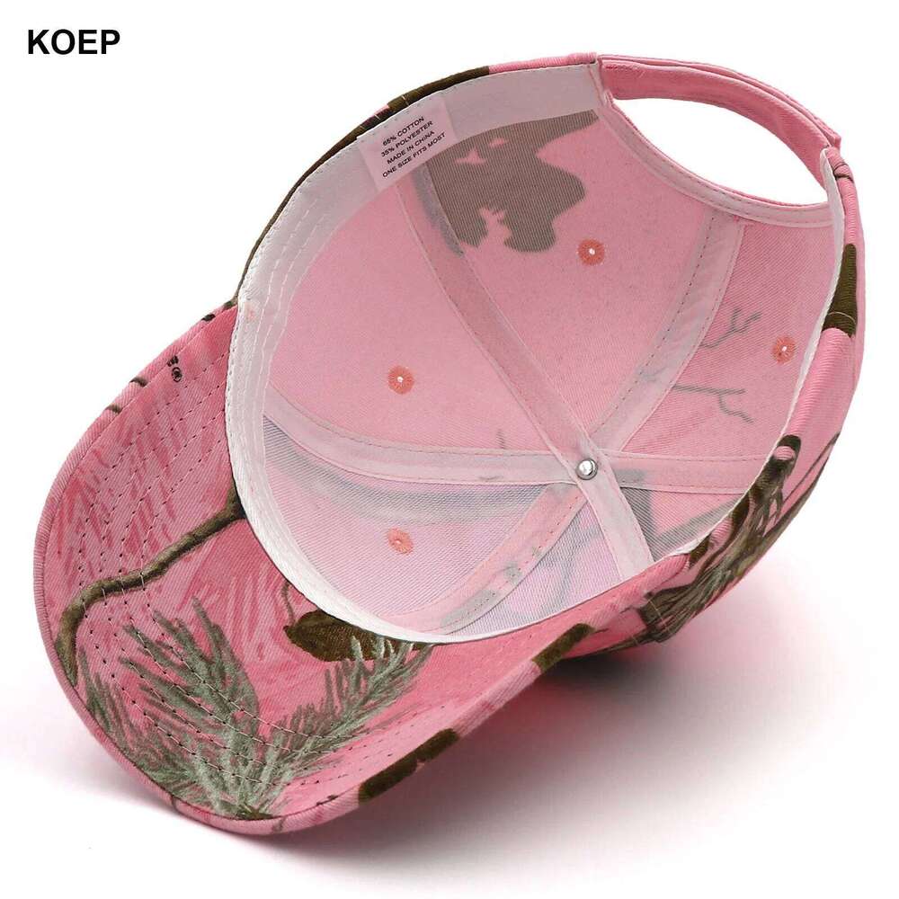 KOEP Jungle Tree Pink Camouflage Cotton Mom Snapback Outdoor Fishing Baseball Cap Bold Fluorescent Women Camo Hunting Hat Z260313