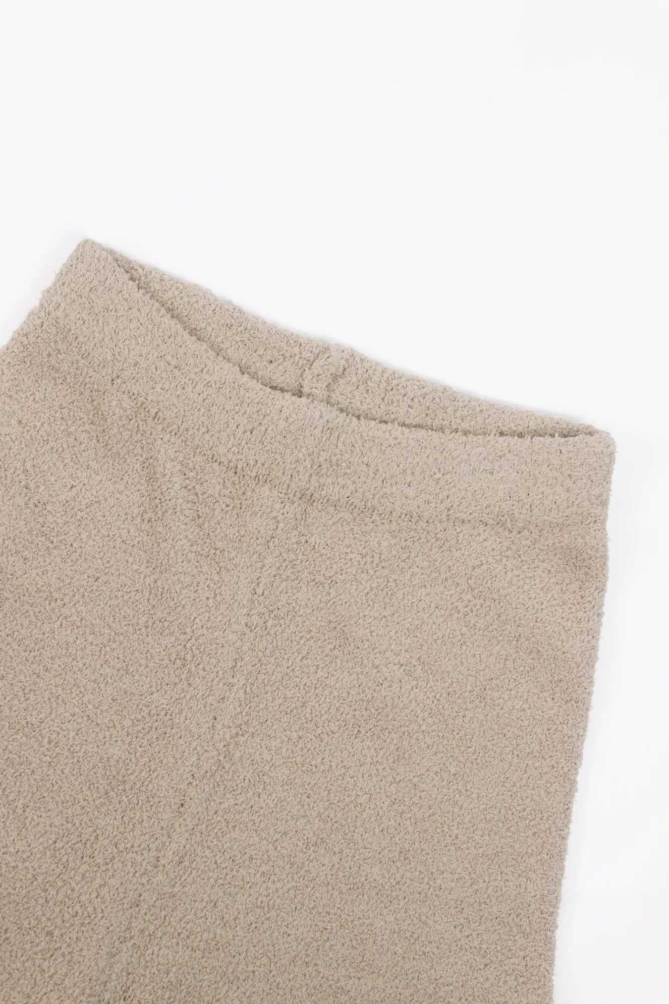 Womens Beige Oversized Knit Two-Piece Set with Half-Zip Sweater And Wide-Leg Pants Casual Loungewear M260313