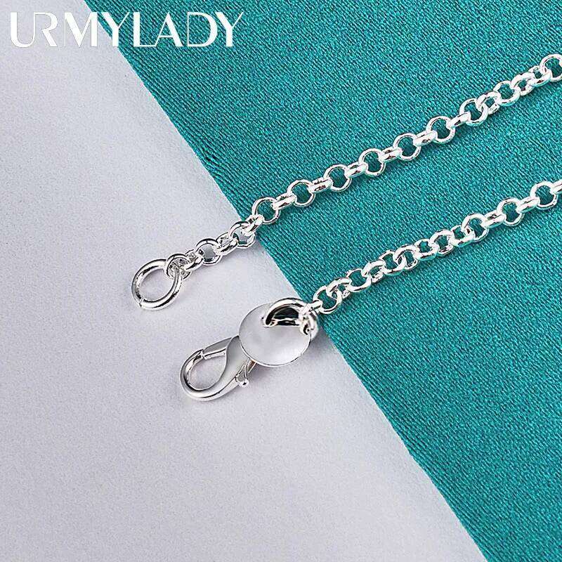 URMYLADY 925 Sterling Silver Handcuffs Chain Bracelet For Women Wedding Party Fashion Jewelry Z260313