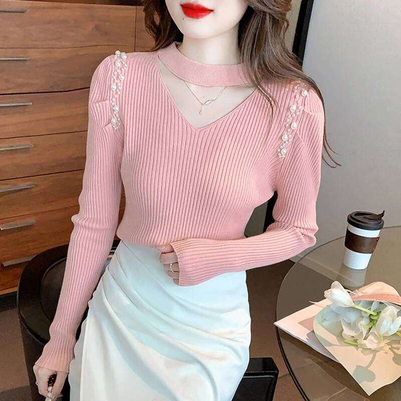 Elegant Autumn Winter Sweaters Women Casual Long Sleeve Korean Fashion Y2k Clothes Slim Knitted Tops Ladies Pullovers Z260313