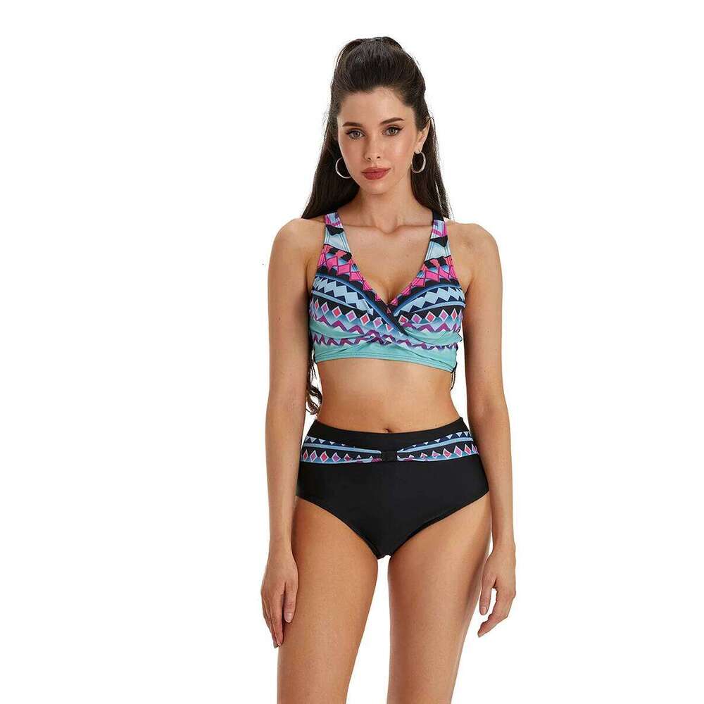 Women s Ethnic Style 2 Piece Bikini Swimsuit Set with Padded Bra and Thong Bottoms in Vibrant Patterns for Beachwear Y260303