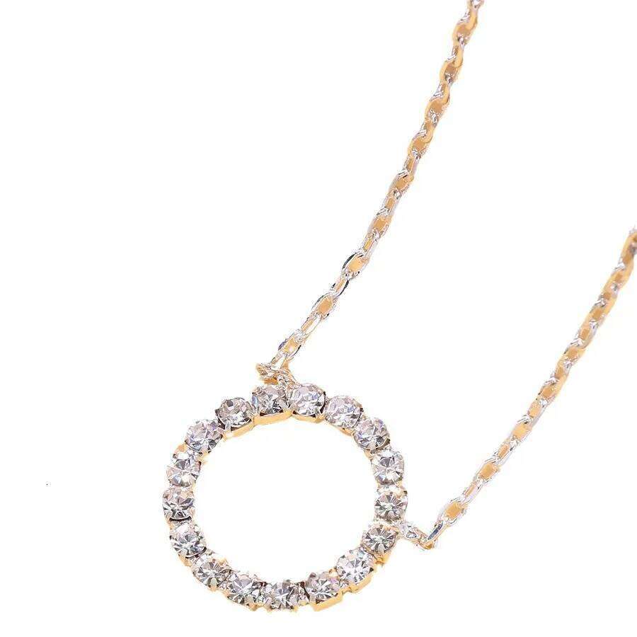 Fashion Geometric Circular for Women Minimalist Stick Pendant Link Chain Necklace Collarbone Collares Jewelry H260312