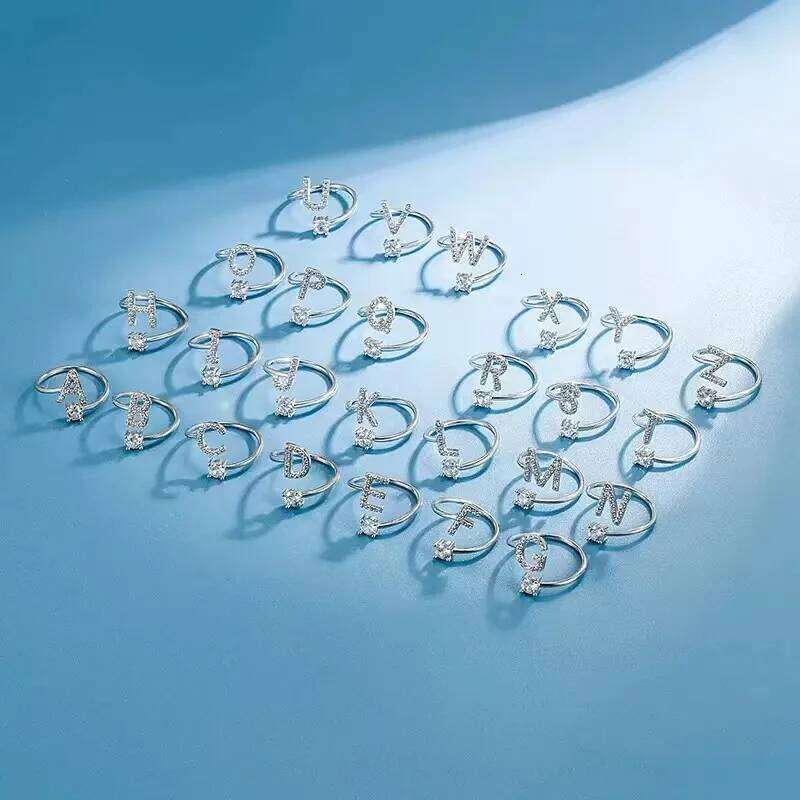 Wedding Gifts, Initials A-Z Men's And Women's Adjustable Open Ring, Fashion Jewelry Gifts For H260312