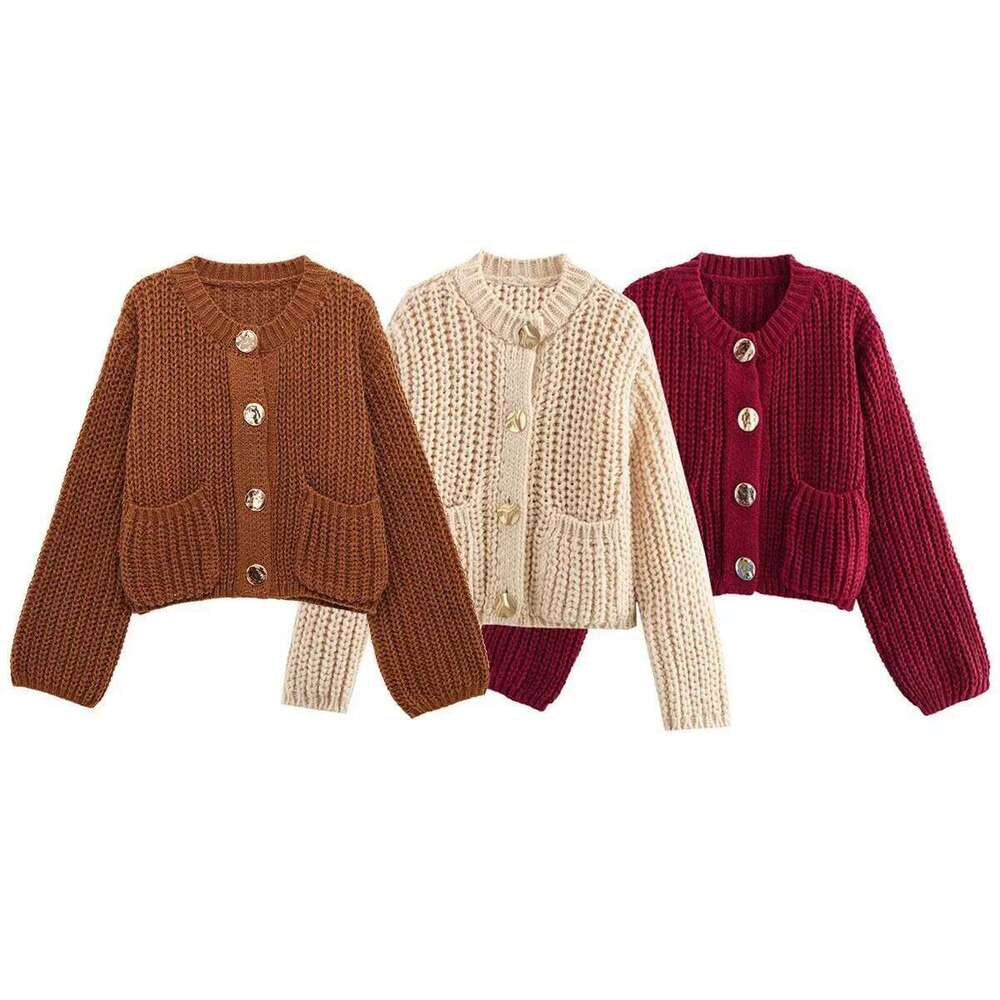 Women Autumn Winter Knitted Female Casual Button Pocket Long Sleeve Sweater Lady Fashion Loose Cardigans Coats Z260313