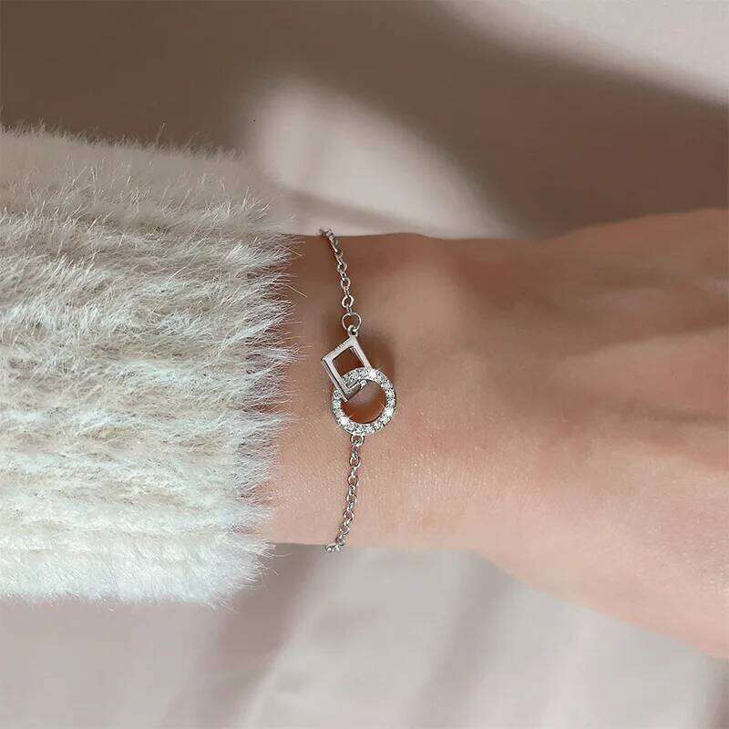 VENTFILLE 925 Sterling Silver Geometric Square Round Bead Bracelet For Women Personality Temperament Simple Hand Jewelry Party Z260313
