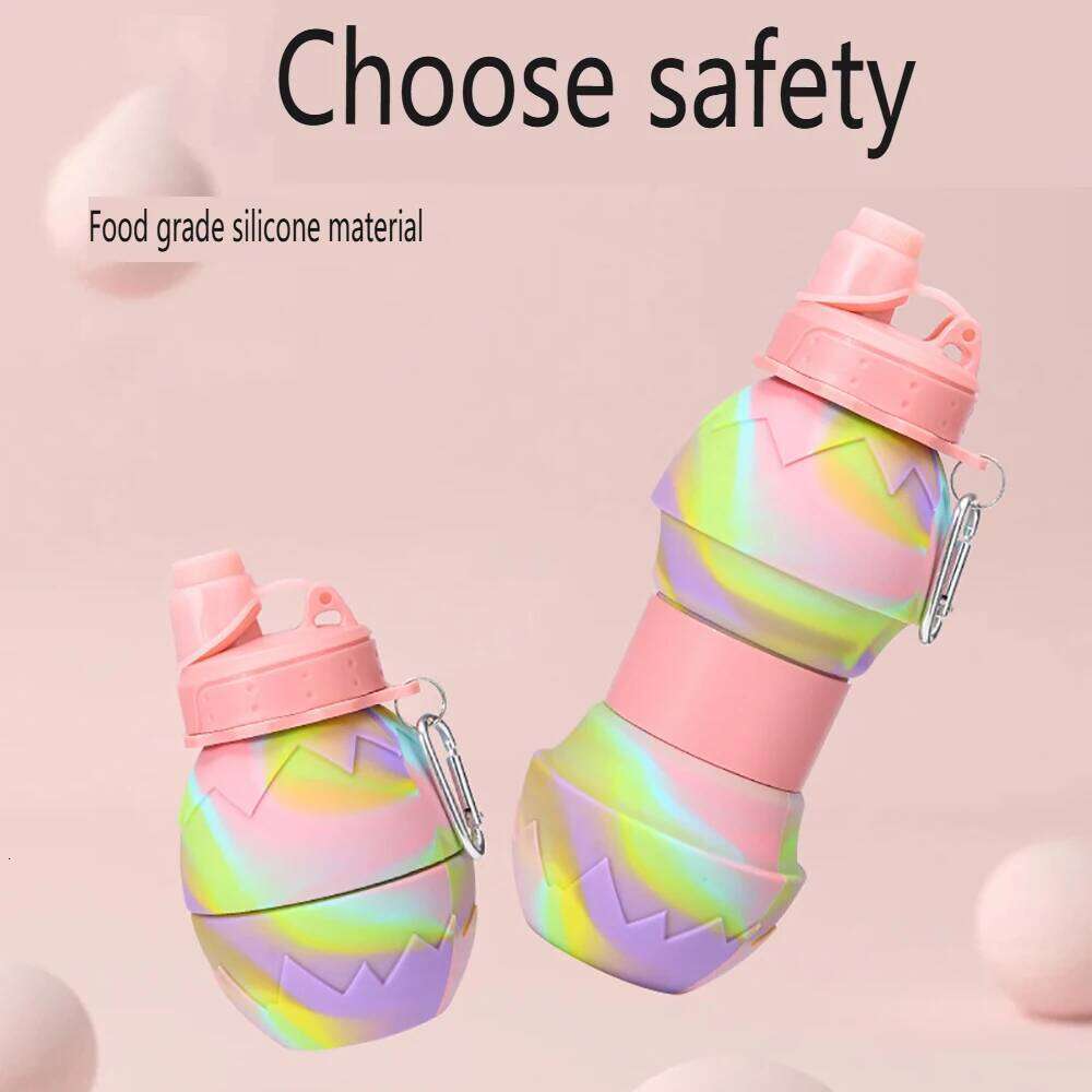 Foldable Eggshell Telescopic Silicone Portable Durable Camouflage Water Bottle Creative Cup 700ml Sports Kettle Z260314