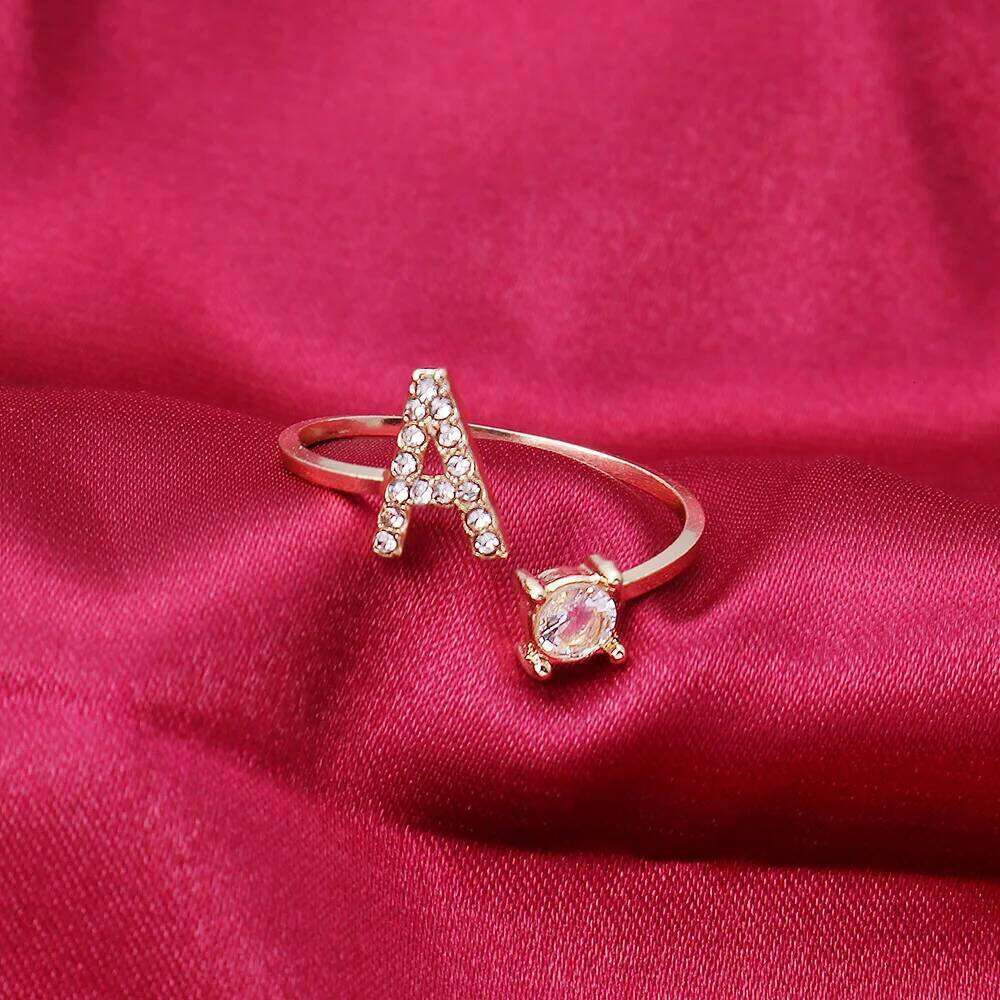 A-Z Letter Adjustable Opening Rings For Women Couple Alphabet Name Initials Ring Men Wedding Finger Jewelry anillos mujer H260312