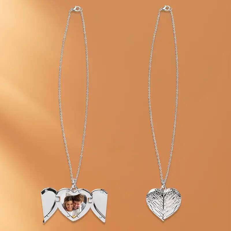Personalised angel wing necklace, photo can be customised perfect Valentine's Day or anniversary gift H260312