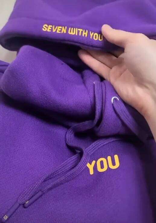 Hoodie Printed Seven With 13 You Never Walk Alone Digital File Jimin Merch For Fans Card Purple Sweatshirt 26Y0313