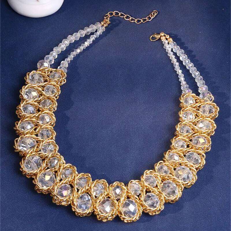 New Double Layer for Women Glasses Stone Handmade Necklaces Gold Color Choker Necklace Bijoux Collier Gift H260312