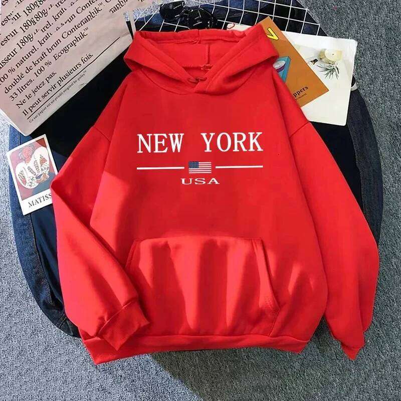 2025 New Trend Women's Hoodie American Fashion Street Style Sweatshirt Girls Home Outdoor Casual Sport Loose Pullover All Season Z260315