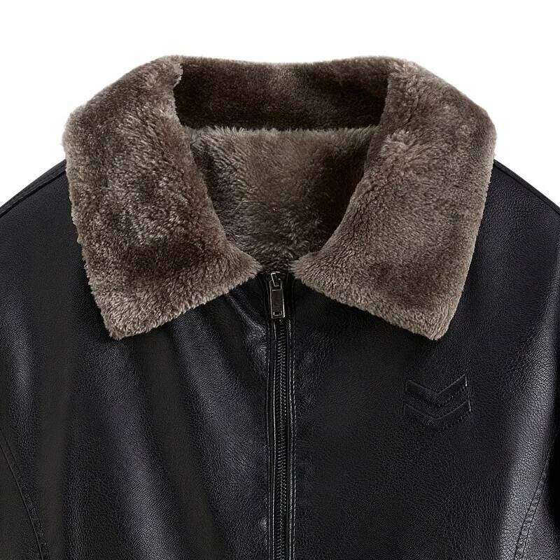 Man Plush Jacket Winter Fashion Thicken Cold-proof Windproof Male Outerwear Fur Collar Long Sleeve Business Casual Men Coat Z260313