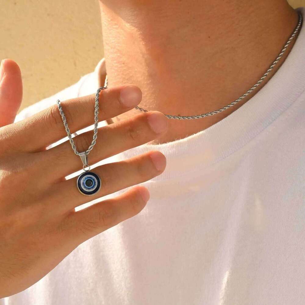 Stainless Steel Evil Eyes Necklace for Men Women,Waterproof Nazar Boncuu Collar,Stylish Jewelry Gift H260312