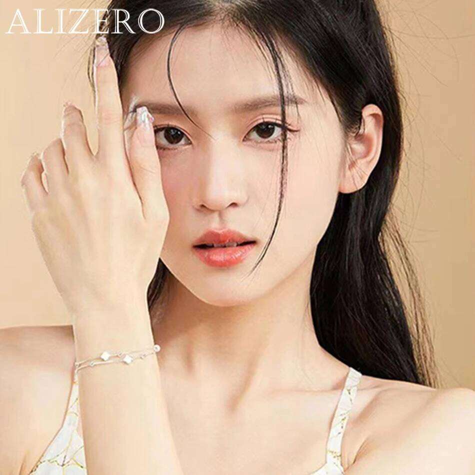 ALIZERO 925 Sterling Silver Four Leaf Clover Box Chains Bracelets For Women Wedding Gifts Fashion Charms Jewelry Wholesale Z260313