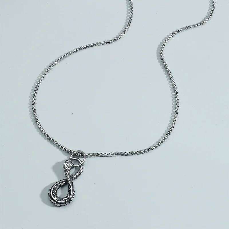 Vintage Punk Snake for Women Men Infinity Symbol Neck Chains Gothic Style Animal Charm Pendant Necklace Jewelry H260312