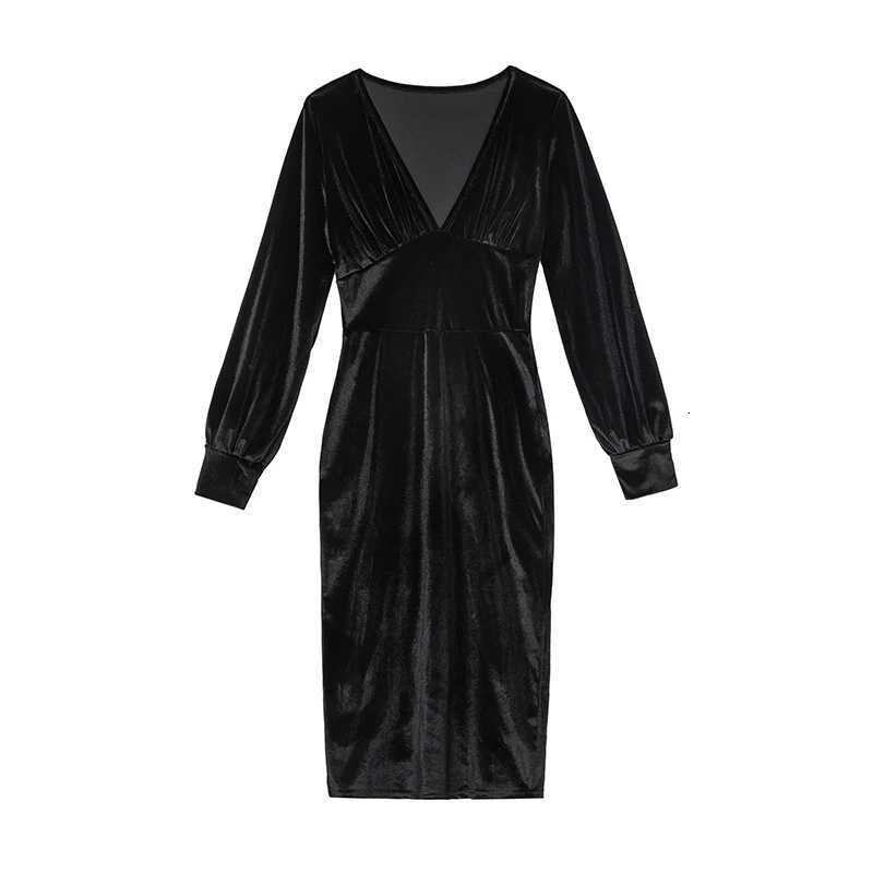 2024 Autumn Winter Women Solid Velvet Long Sleeve Ruched Midi Dress Side Slit Bodycon Sexy Streetwear Party Elegant ClubT260316