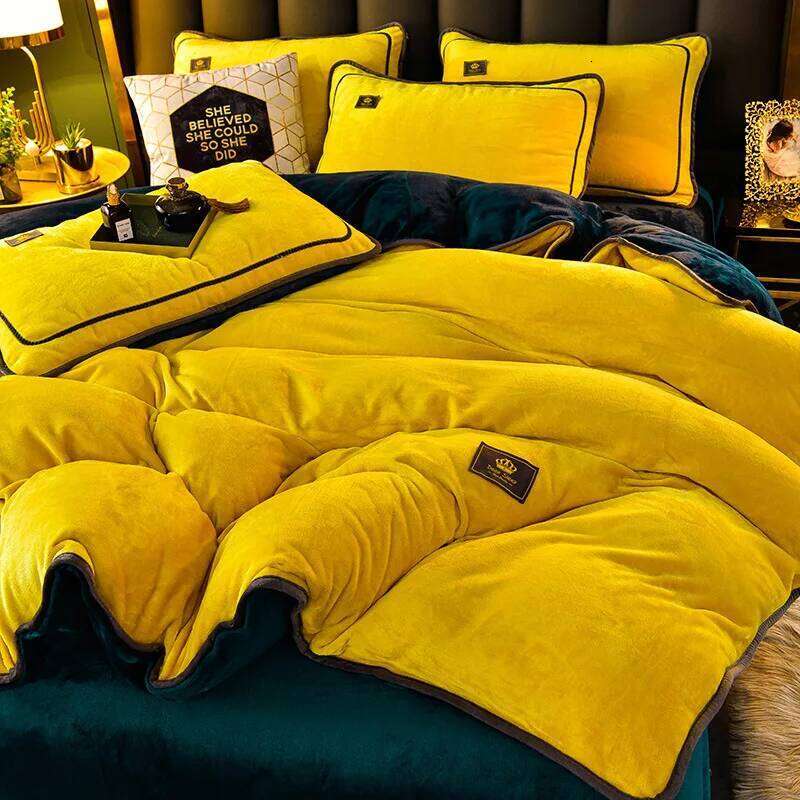 Light thickened milk four-piece winter coral fleece quilt cover bedding H260312 - view 7