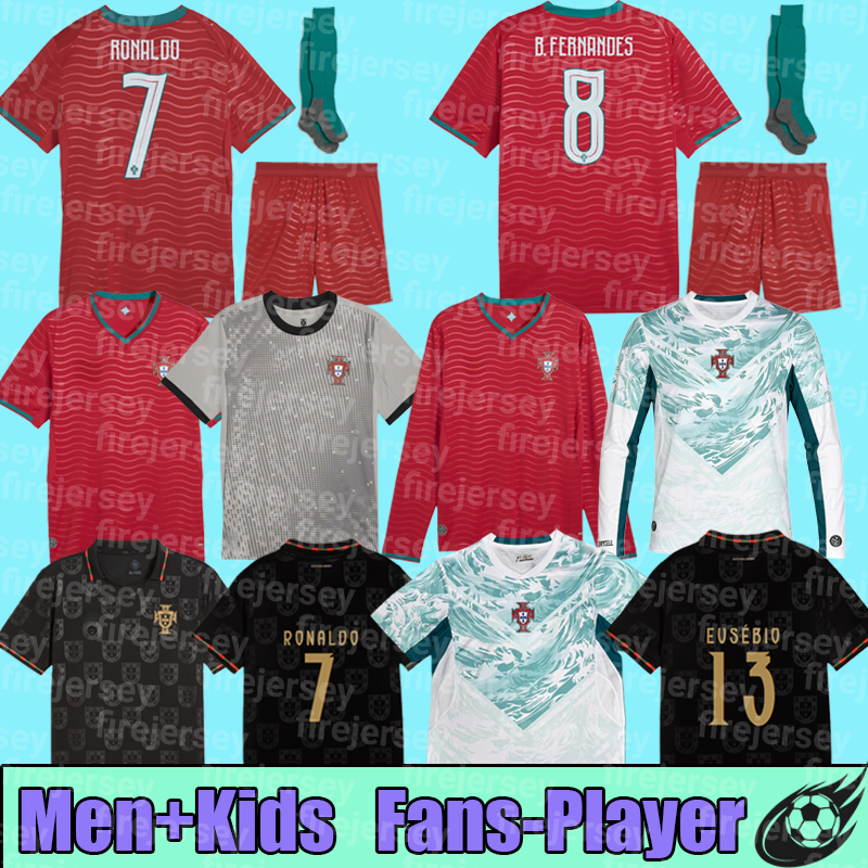 Maillot Portugal 2026 World Cup Soccer Jerseys Portuguesa RoNalDo Jerseys FELIX BERNARDO B. FERNANDES PEPE 26 27 Portugal Football Shirt Team Men Kids