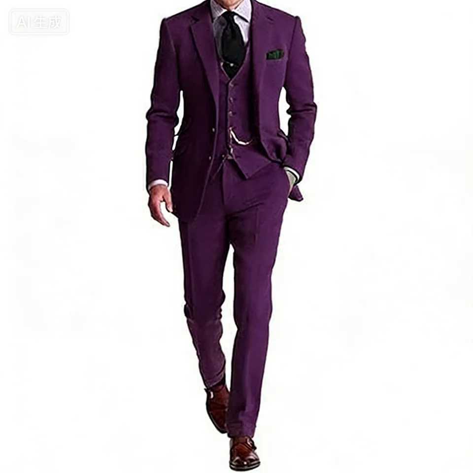 Mens Digital Print 2-Button Terno Set of 3 Pieces Grey Vintage Fishbone Wedding Suit Traditional Portuguese Male Costume M260313