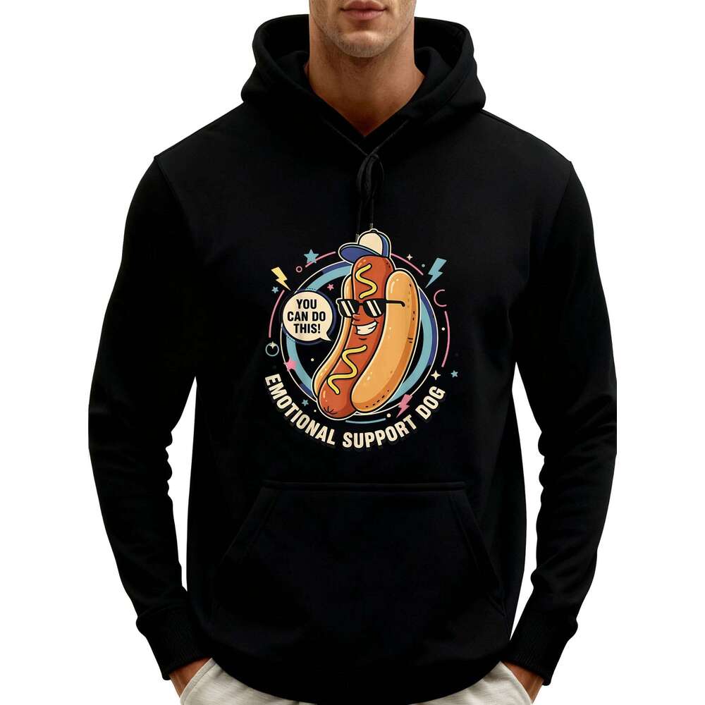 Emotional Support Dog Clothes Graphic Pullover Hoodie Men Fashionable And Trendy Printed Sweatshirt Z260314