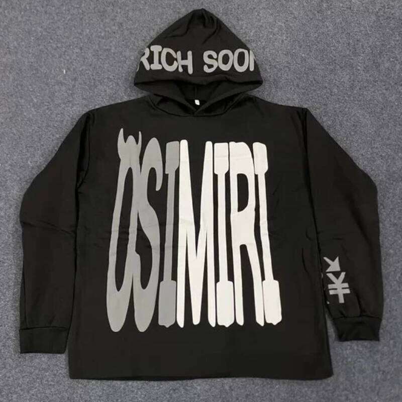 Harajuku Foam Hooded Sweatshirt Letter Printed Oversized Hoodie Streetwear Retro Trendy Brand Fashion Loose Z260314