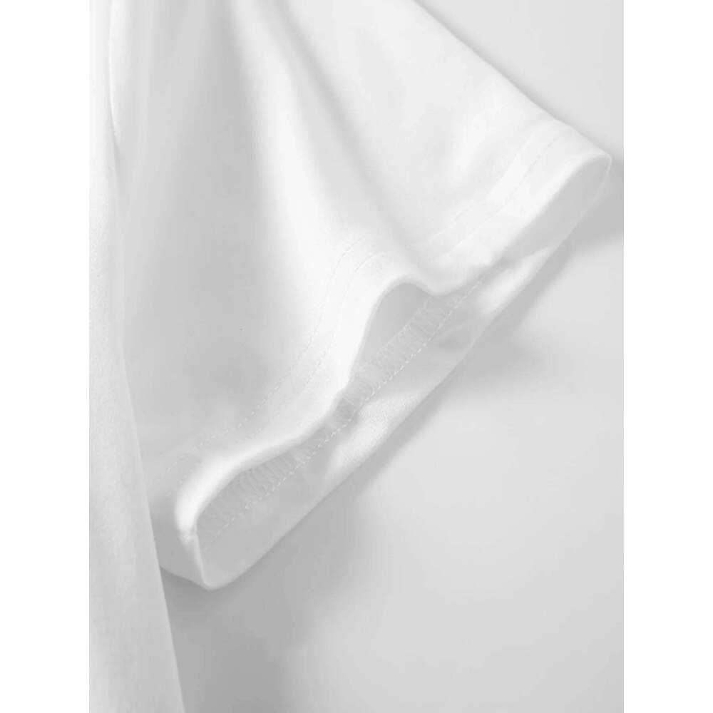 Interesting Mother Daughter Silhouette Print Women's Casual Sleeve T-shirt Shirt Fashionable and Unique Summer Z260314