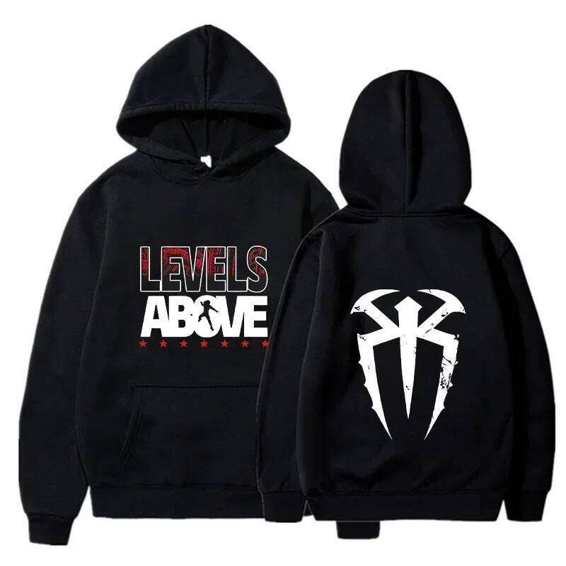 Women's Men's Casual Hooded Sweatshirt Roman Reigns Printed Pullover Long Sleeved Harajuku Street Fashion Streetwear Z260315