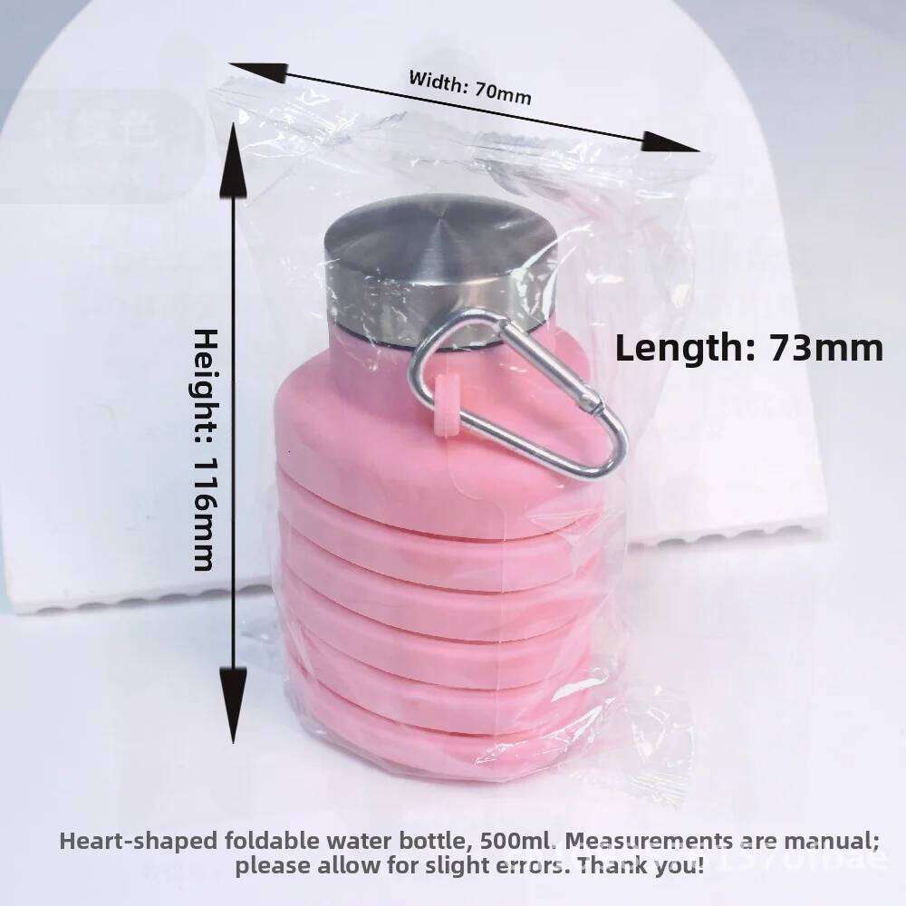 Portable Silicone Folding Bottle 500ml Sports Fitness Travel Kettle Stretch Water Cup Outdoor Creative Rainbow & Tie-Dye Z260313