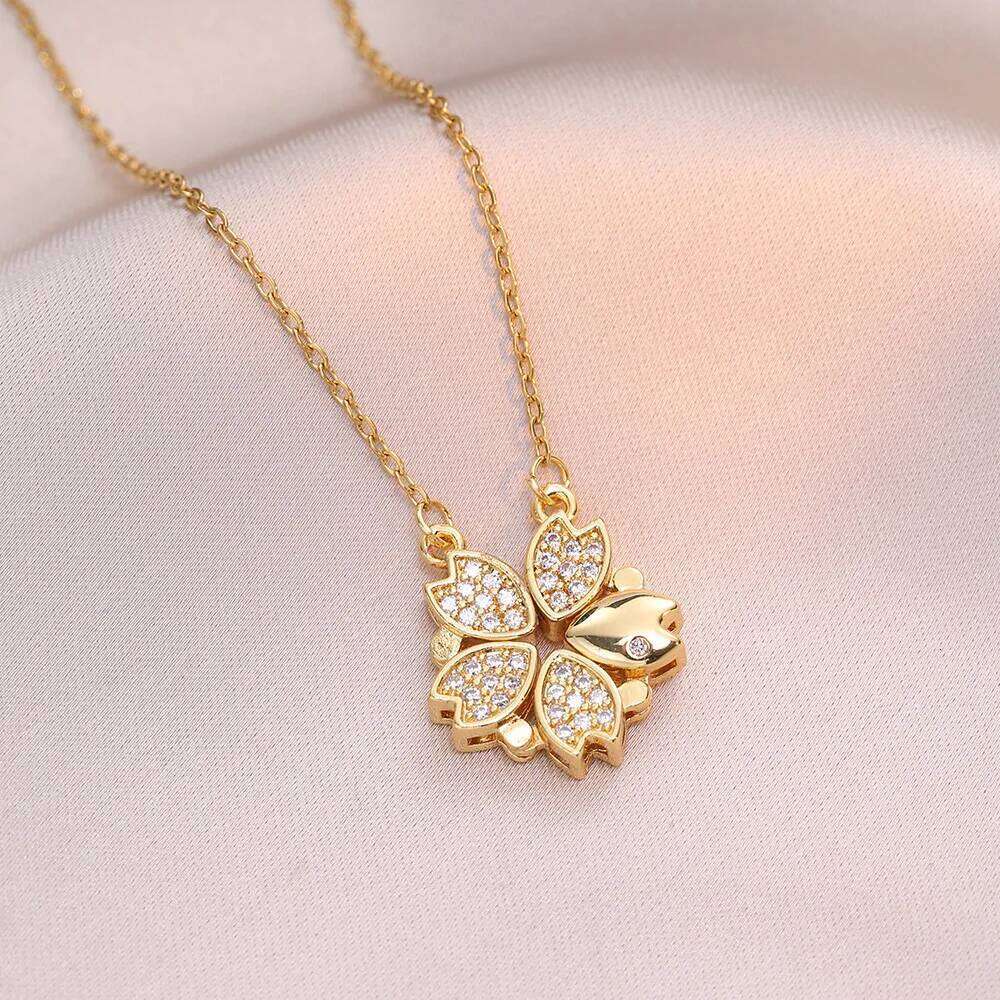 1pc Heart Shaped Cr Pendant Necklace Jewelry Zircon Women Clavicle Chain Gifts Openable ChokerJewelry H260312