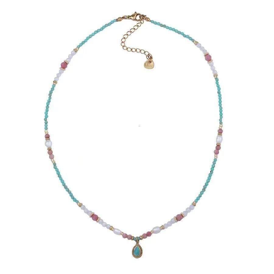 Natural Stone Pearl Bead Water Droplet Pendant Necklace 2025 Fashion Jewelry For Women's Sexy Collarbone Chain Accessories H260312