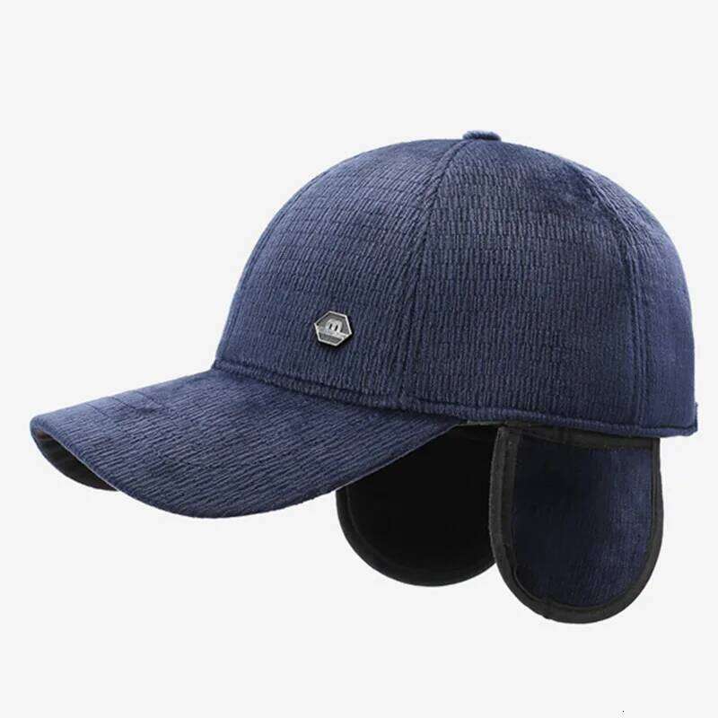 New Winter Fleece-lined Plush Thickened Warm Baseball Caps For Men Coldproof Earmuff Hats Elderly People Cotton Hat Snapback Cap Z260314