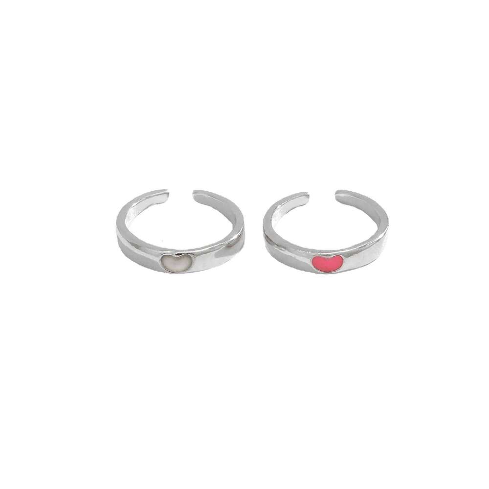 Blue Pink Luminous For Couple Creative Heart Index Finger Ring Glowing In The Dark Rings Jewelry Valentine's Day Gift H260312