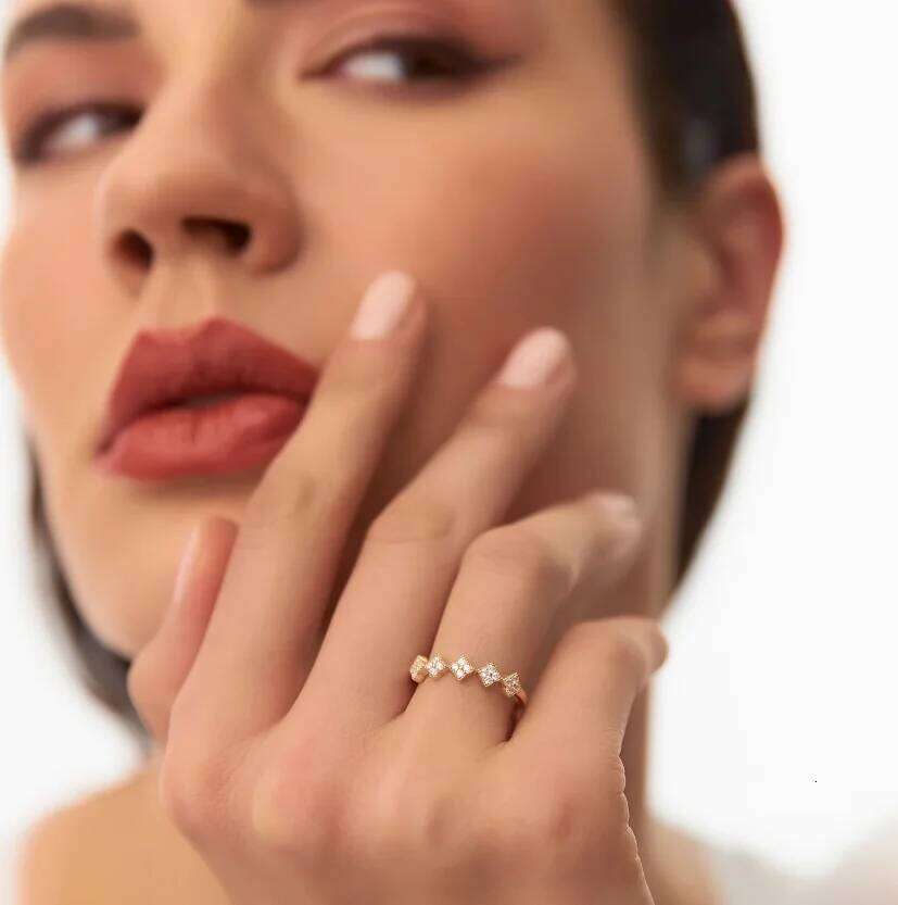 OXTAO Cr Cluster Ring 925 Sterling Silver 1.5mm D Color Moissanite Diamond Engagement Weding Jewelry Gift Rigns for Women H260312