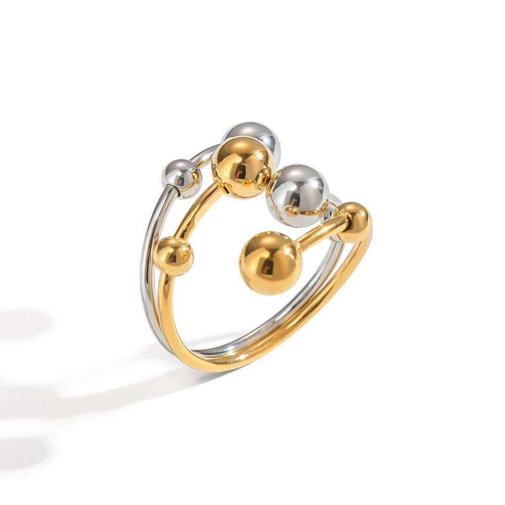 XIANING Stainless Steel Ball for Women Trendy Metal 18K Geometric Finger Ring Bagues Pour Femme Party Gift New H260312