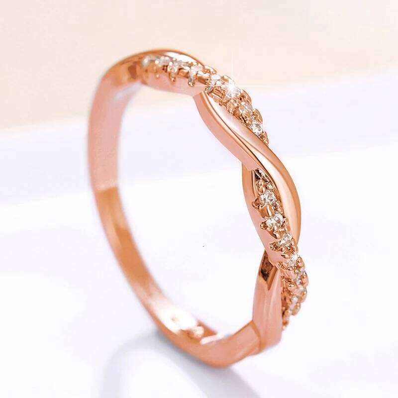 Huitan Classic and Simple Twist Rings for Women 3 Metal Colors Exquisite Female Finger Accessories Daily Wear Versatile Jewelry H260312