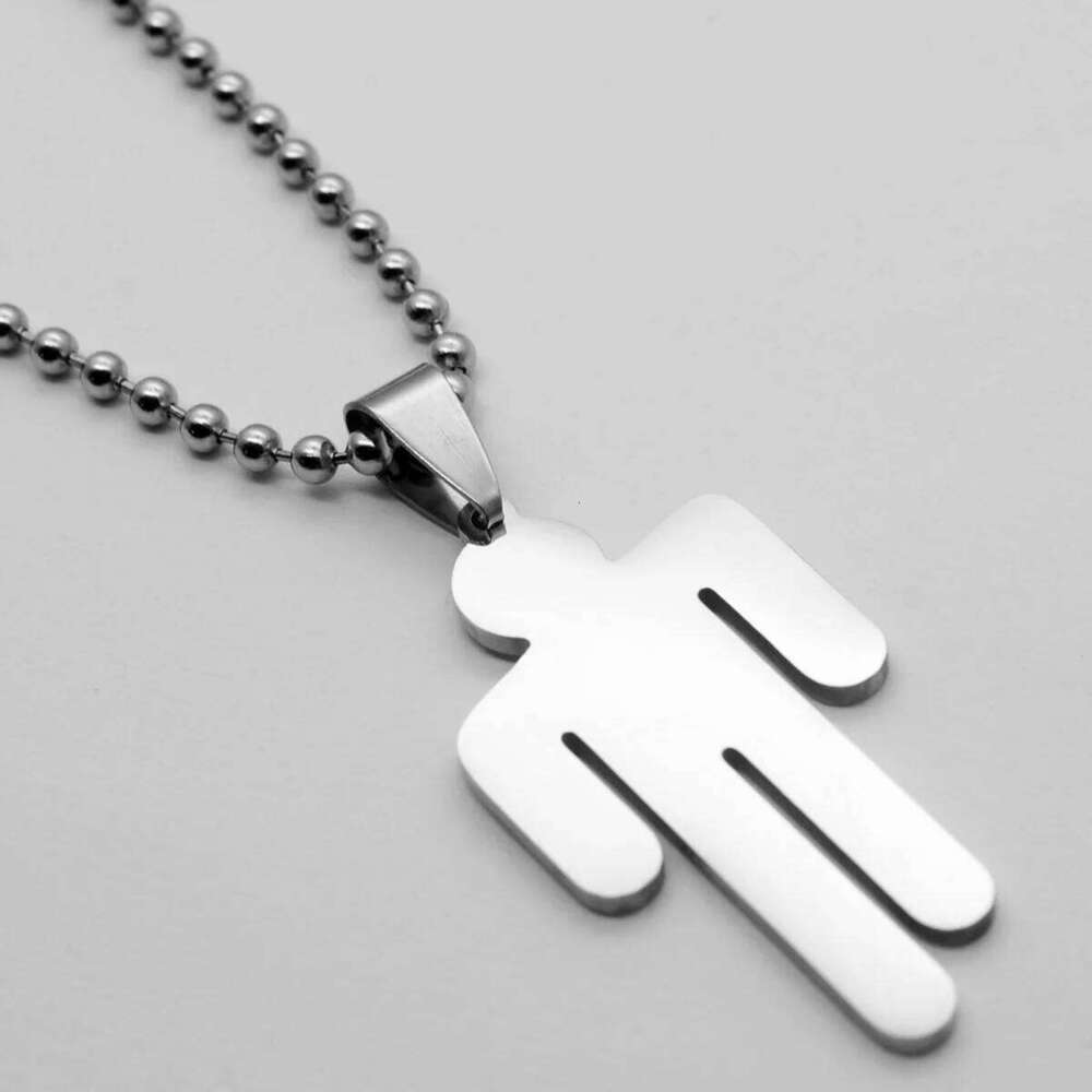 BBillIe necklace women Stainless Steel Human Pendant Necklace for Fans Gift Punk Hip-hop Jewelry Korean Fashion H260312