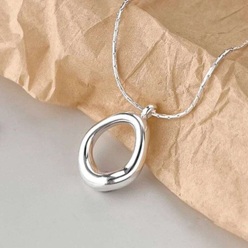 Simple Fashion Irregular Water droplet Oval Pendant Necklace for Women Trendy Clavicle Choker Friendship Jewelry Accessories H260312