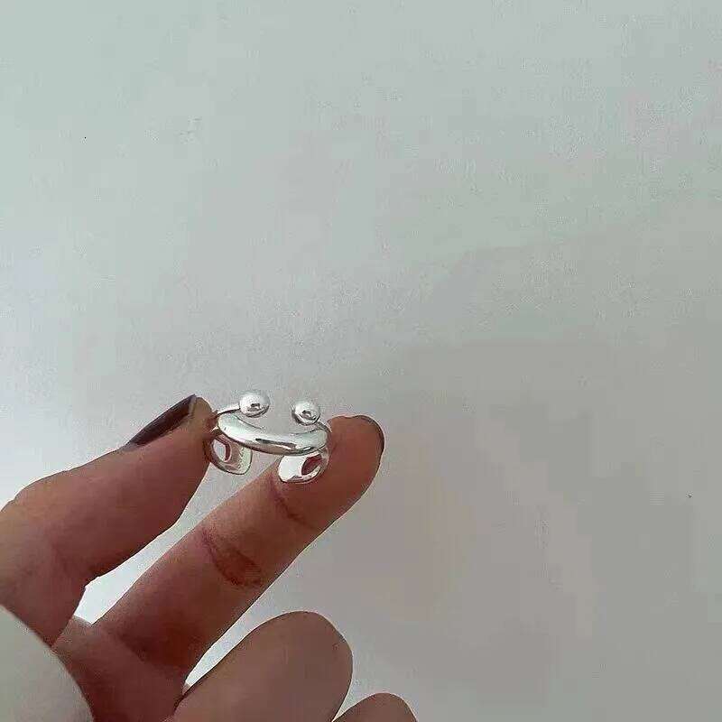 925 Sterling Silver Ball Smiling Face Finger Rings For Women Jewelry Anillos Birthday Gift H260312