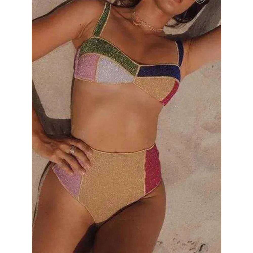 UETEEY 2025 New Summer Swimwear Bikinis Sexy High Waist 2 Piece Set for Women Split Beach Vacation Bikini Swimsuit Y260303