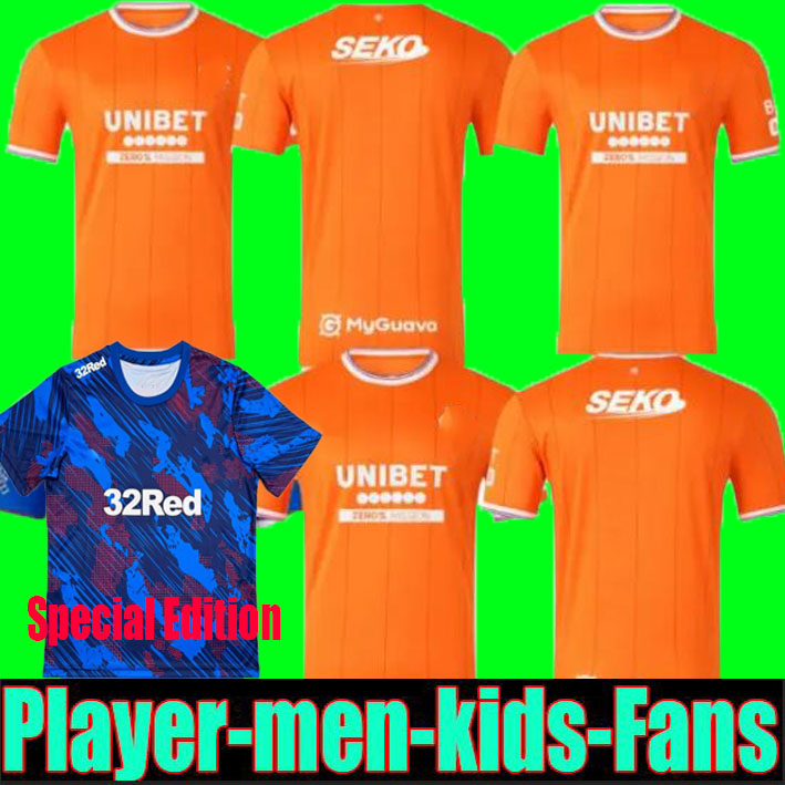 25 26 RangerES Soccer Jerseys 2025 home shirt away Glasgow COLAK ROOFE LUNDSTRAM HAGI BARKER MORELOS TAVERNIER KENT TILLMAN 3RD Football man kids kit S-2XL 55