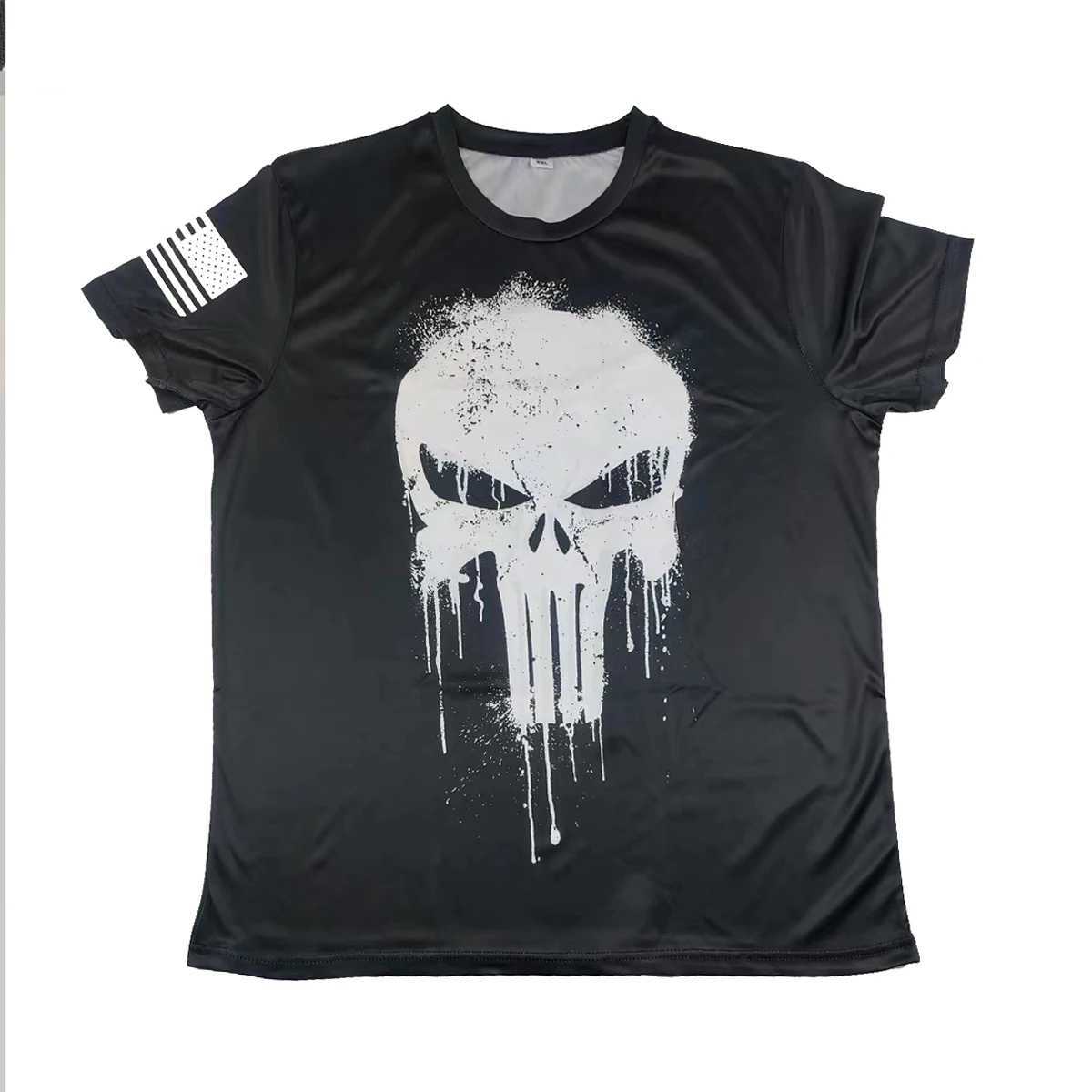 Summer New Trend Best-selling Skeleton Personalized Men T-shirt Daily Outdoor Sports Quick-drying Breathable Street Short-sleeve D260313