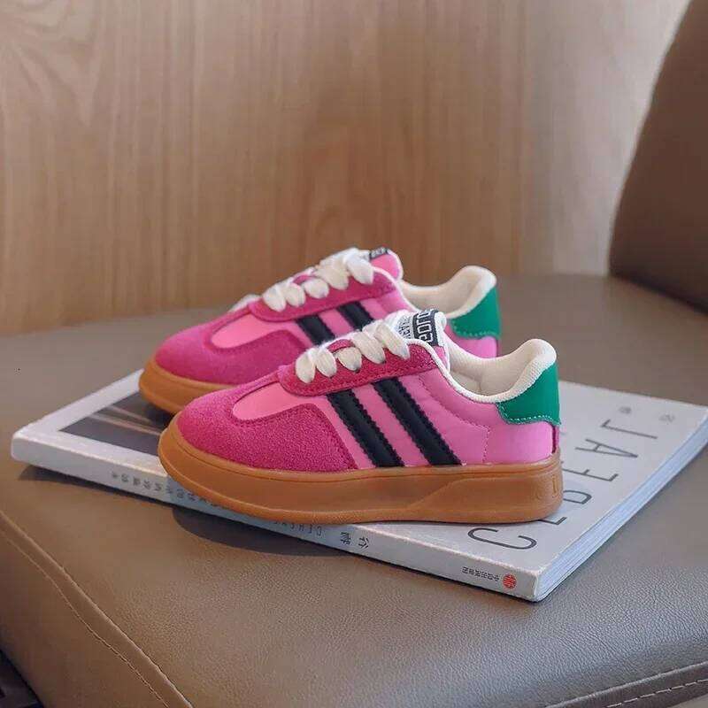 Kid Suede Color Patchwork Casual Shoes Girl Boy Adjustable Lace Up Sneakers Autumn Child Walk Runing Sport Trainers 27-37 26Y0313