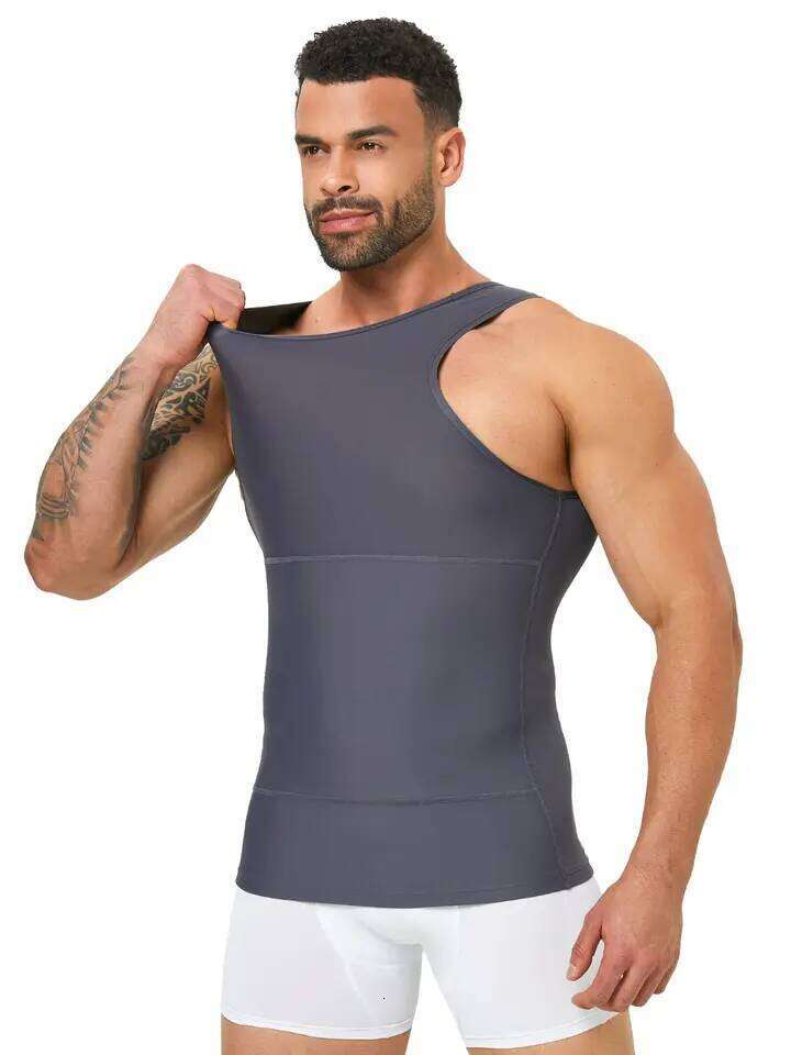 Mens Shapewear Hide Gynecomastia Compression Tank Tops Men Body Shaper Tummy Control Slimming Undershirt 26Y0313