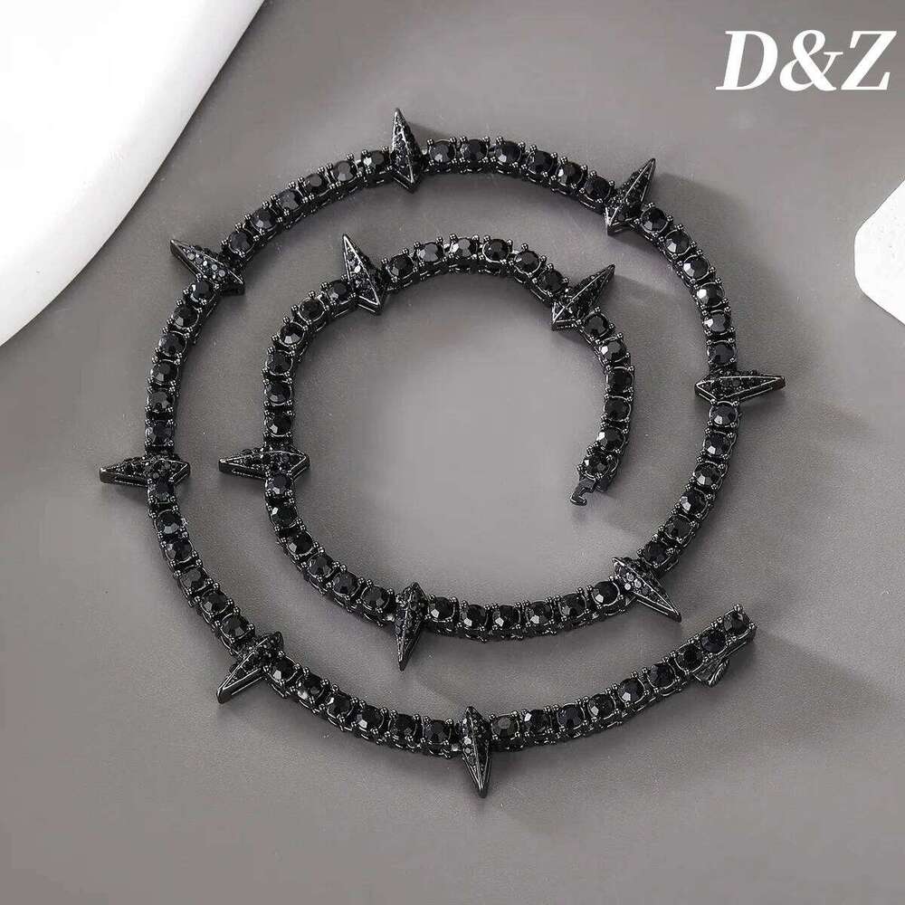 Hip Pop 4MM Tennis Chain Dropwater Bling Iced Out Colorful Rhinestone Necklaces For Men Women Choker Jewelry Party Gift H260312
