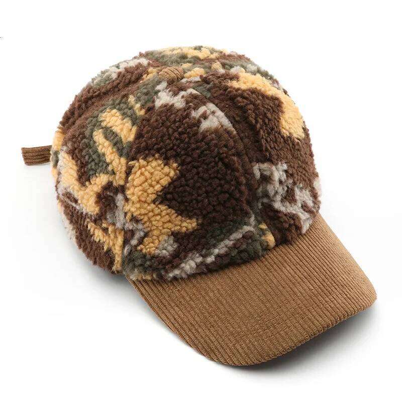FS Green Winter Warm Corduroy Baseball Cap For Men Brand Women Lambswool Hat Outdoor Camouflage Trucker Hats Gorras Hombre 2025 Z260314