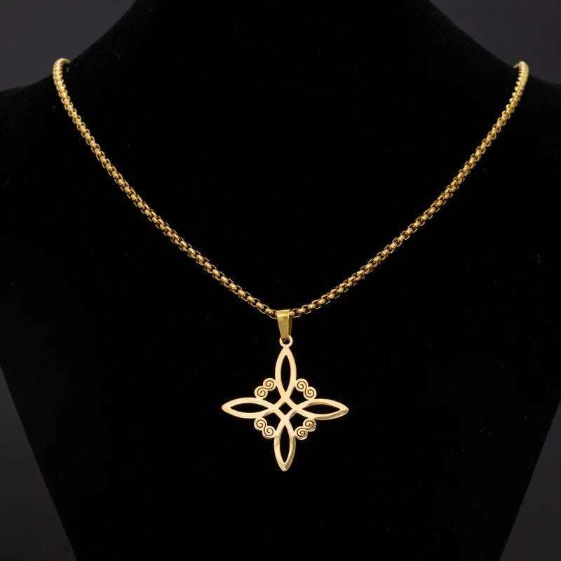Stainless Steel Simple Witch's Irish Knot Necklace Infinity Witch Women's Casual Charm Jewelry Gift H260312