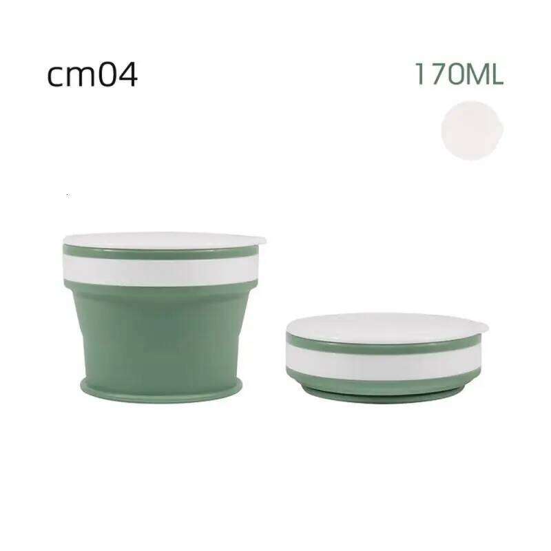 150ML Folding Mini Retractable Cup Silicone Portable Teacup Outdoor Travel Coffee Telescopic Drinking Mug with Lid Z260313