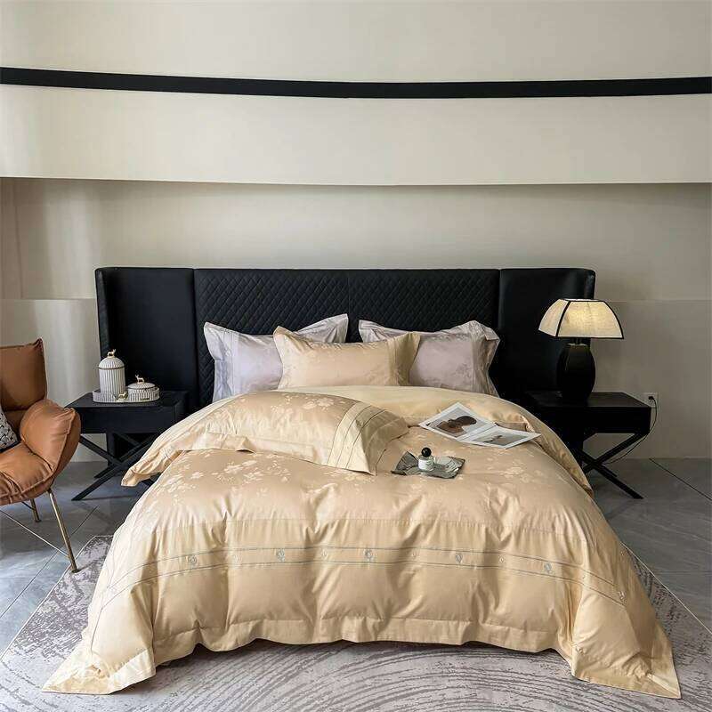 1000TC Egyptian Cotton Jacquard Flowers Embroidery Bedding Set Duvet Cover Flat/Fitted Bed Sheet Pillowcases 4Pcs H260312 - view 4