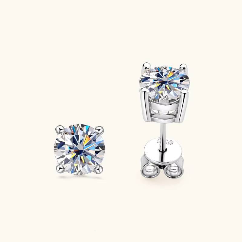 Best Quality Diamond Charm Earrings Lightweight Comfortable 925 Silver Gold Plated Unisex Jewelry Gift Engagement Daily Wear